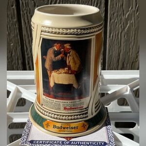 Budweiser Anheuser-Busch When Gentlemen Agree limited edition beer stein in tin